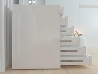 Luxe kaptafel met verlichting - 1500x600x810mm - hoogglans wit - incl. poef - afbeelding 2 van  11