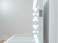 Luxe kaptafel met verlichting - 1500x600x810mm - hoogglans wit - incl. poef - afbeelding 3 van  11