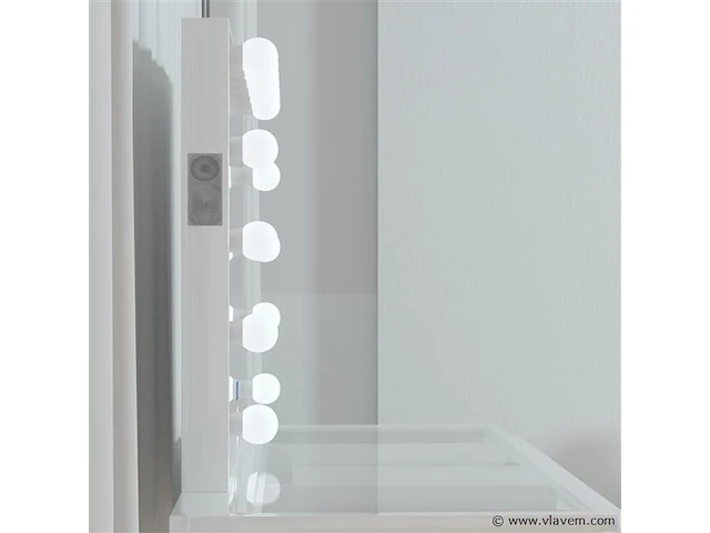 Luxe kaptafel met verlichting - 1500x600x810mm - hoogglans wit - incl. poef - afbeelding 5 van  11