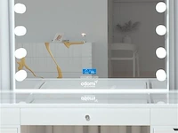Luxe kaptafel met verlichting - 1500x600x810mm - hoogglans wit - incl. poef - afbeelding 11 van  11