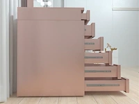 Luxe kaptafel met verlichting - 1500x600x810mm - roze - incl. poef - afbeelding 5 van  11