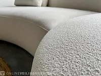 Luxe lounge bank in ivoor witte bouclé stof by italia, ivoor wit / goud, bouwjaar 2022 - afbeelding 9 van  11
