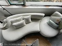 Luxe lounge bank in ivoor witte bouclé stof by italia, ivoor wit / goud, bouwjaar 2022 - afbeelding 11 van  11