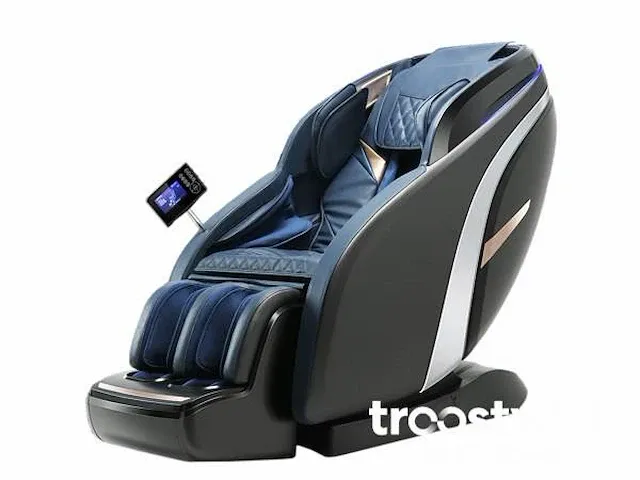 Luxe massagestoel zero gravity - lcd scherm - zwart / blauw - afbeelding 6 van  8