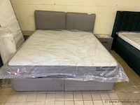 Luxe opbergbox 180 x 200cm, roots bed, 2-vaks hoofdbord incl. 2 nachtkasjes - afbeelding 1 van  2