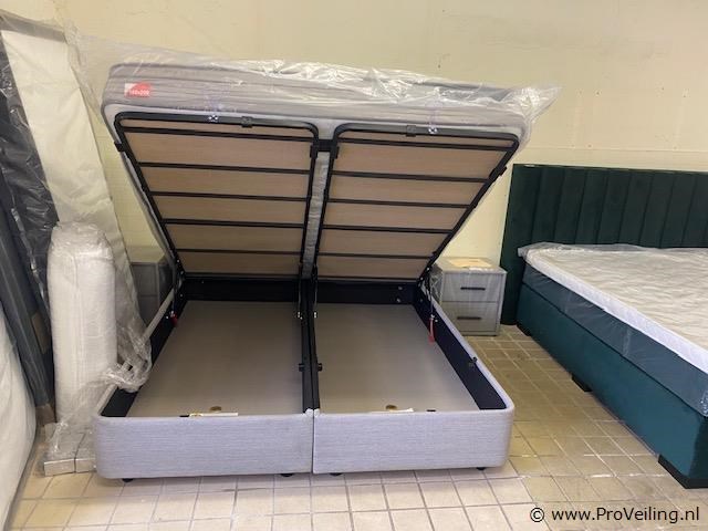 Luxe opbergbox 180 x 200cm, roots bed, 2-vaks hoofdbord incl. 2 nachtkasjes - afbeelding 2 van  2