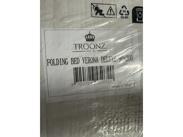 Luxe opklapbed/vouwbed met matras 90x200 cm troonz - afbeelding 4 van  4