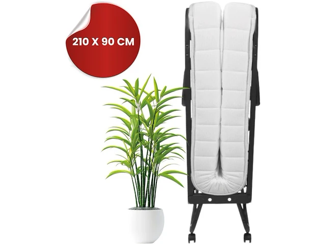 Luxe opklapbed/vouwbed met matras 90x210 troonz, verona deluxe - afbeelding 1 van  4