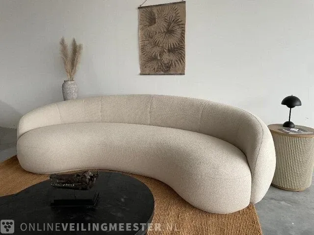 Luxe organische bank in off white bouclé stof by italia, wit, bouwjaar 2023 - afbeelding 1 van  11