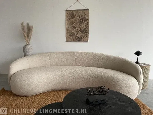 Luxe organische bank in off white bouclé stof by italia, wit, bouwjaar 2023 - afbeelding 4 van  11