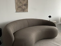 Luxe organische bank in taupe bouclé stof by italia, taupe - afbeelding 3 van  9