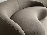 Luxe organische bank in taupe bouclé stof by italia, taupe - afbeelding 4 van  9