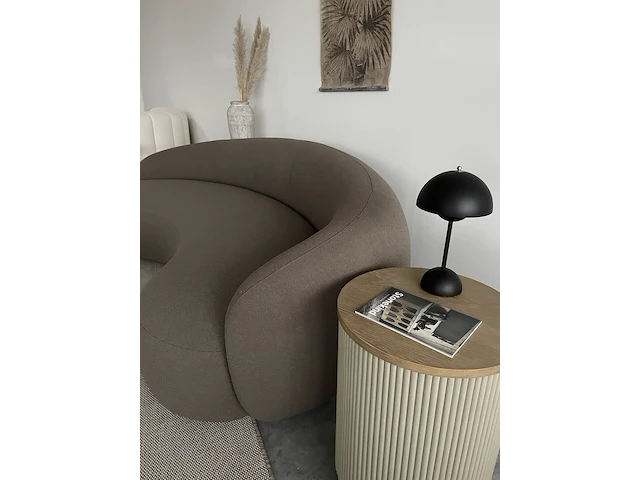 Luxe organische bank in taupe bouclé stof by italia, taupe - afbeelding 5 van  9