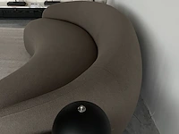 Luxe organische bank in taupe bouclé stof by italia, taupe - afbeelding 6 van  9