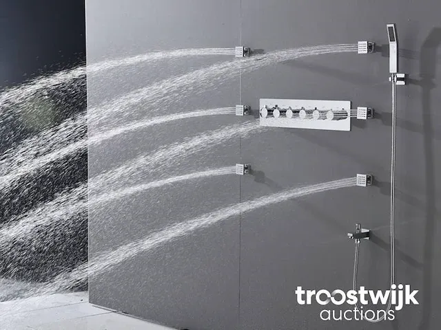 Luxury wellness 5 in 1 inbouw regendouche met thermostaatkraan en massagejets irs-1001-ch - afbeelding 4 van  43