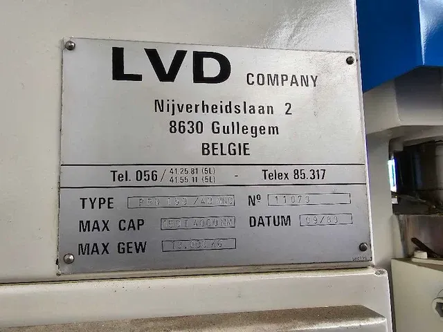 Lvd - ppn 150 40 mnc - cnc kantbank - 1983 - afbeelding 14 van  14
