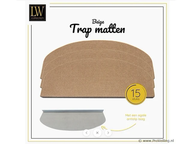 Lw collection trapmatten - 25 dozen á 15 stuks - kleur beige - afbeelding 1 van  2