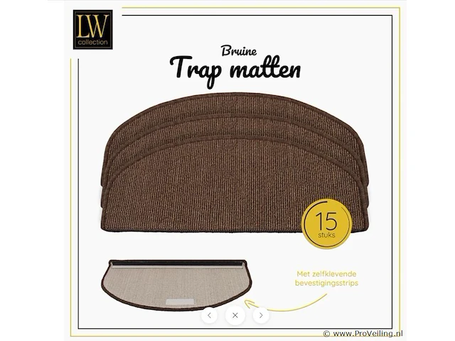 Lw collection trapmatten - 25 dozen á 15 stuks - kleur bruin - afbeelding 1 van  2