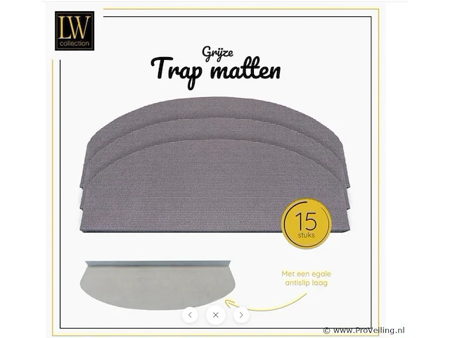 Lw collection trapmatten - 25 dozen á 15 stuks - kleur grijs - afbeelding 1 van  2