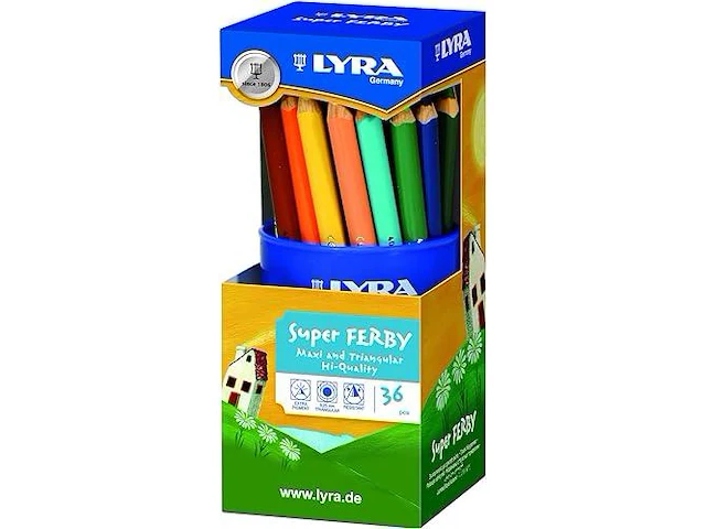 Lyra super ferby ronde doos met 36 kleurpotloden - afbeelding 1 van  2