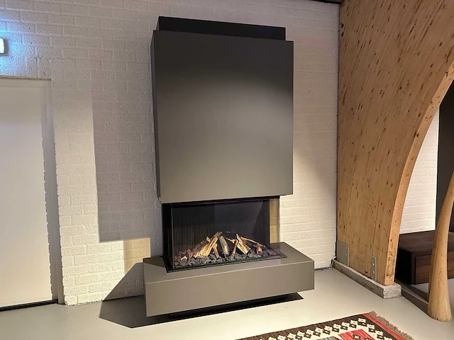 M-design - true vision gas 1050 dc/cl/cr - design gas haard inclusief boley stalen design ombouw en 6-delig dressoir - afbeelding 1 van  7