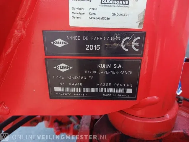 Maaier kuhn, gmd 280, 2015 - afbeelding 12 van  12
