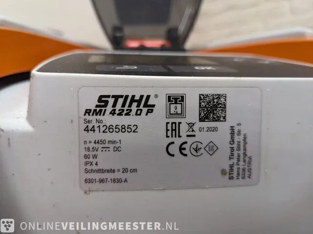 Maairobot stihl, rmi422p, bouwjaar 2020 stihl, rmi422p, oranje, bouwjaar 2020 - afbeelding 10 van  10