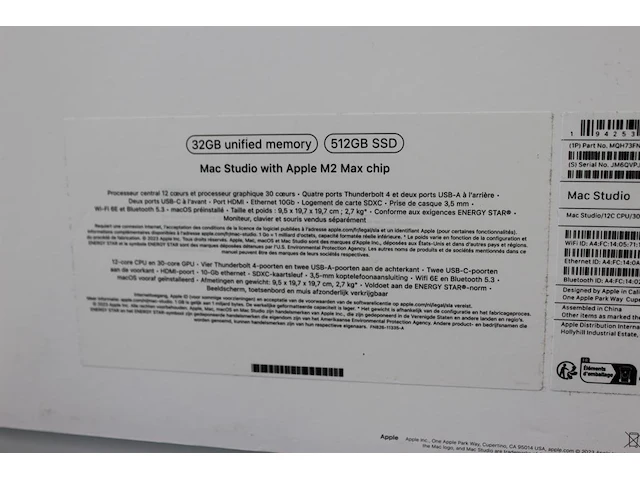 Mac studio met apple m2 chip geheugen mac os suqoia 15.6.1 32 gb 512 gb ssd 12c cpu en 30c gpu. model a2901. - afbeelding 3 van  3
