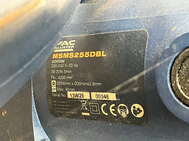 Macallister msms255dbl afkortcirkelzaagmachine - afbeelding 7 van  7