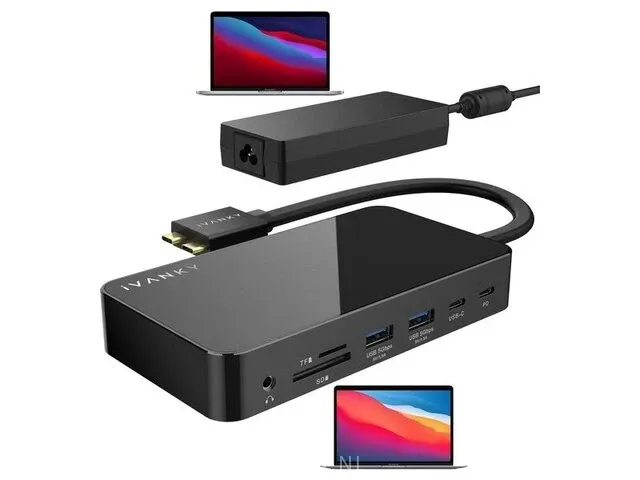 Macbook pro docking station met 180 w voeding ivanky - afbeelding 3 van  6