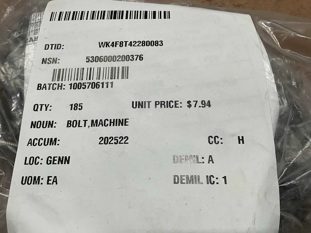 Machine bolt (185x) - afbeelding 4 van  4