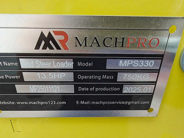 Machpro - 2025 - mps330 - skid steer loader - afbeelding 19 van  20