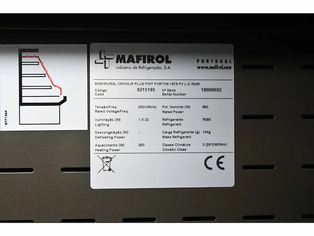 Mafirol semi mural cronus plus pint portas 1875 fv l-c r290 koelmeubel - afbeelding 4 van  5