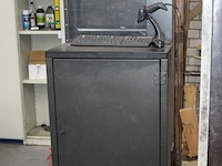 Magazijn computerkast met monitor, toetsenbord, muis en scanner. afmeting 65 x 55 x 166 cm. - afbeelding 2 van  2