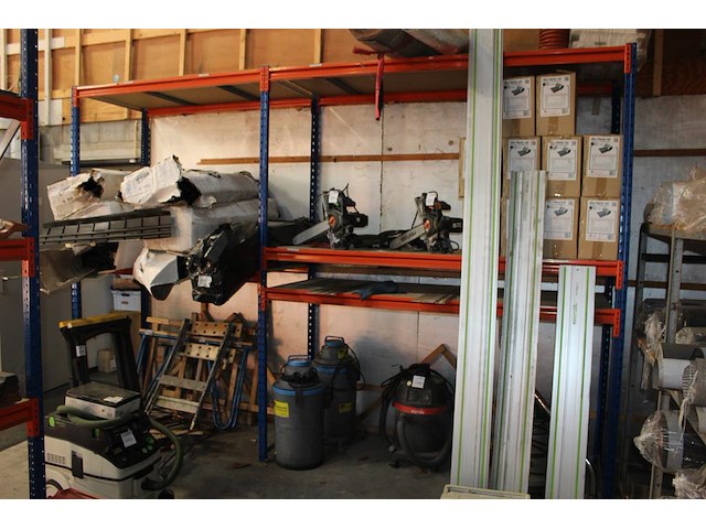 Magazijnstelling 5-delig bestaande uit 8 staanders, 30 liggers en 15 legbladen in diverse lengtes en dieptes. - afbeelding 6 van  6