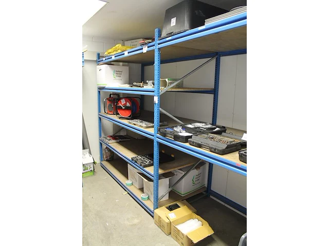 Magazijnstelling bestaande uit 3 staanders met afmeting 100 x 225 en 16 liggers met lengte 100 / 150 cm. le... - afbeelding 2 van  4