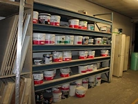 Magazijnstelling bestaande uit twee staanders 90 x 260 cm, tien liggers met lengte 340 cm en vijf houten le... - afbeelding 2 van  2