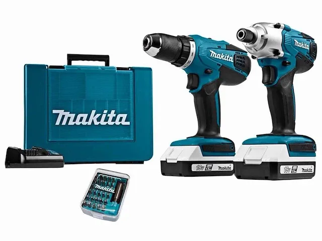 Makita - dk183554x1 - combi kit schroefboormachine - afbeelding 1 van  10