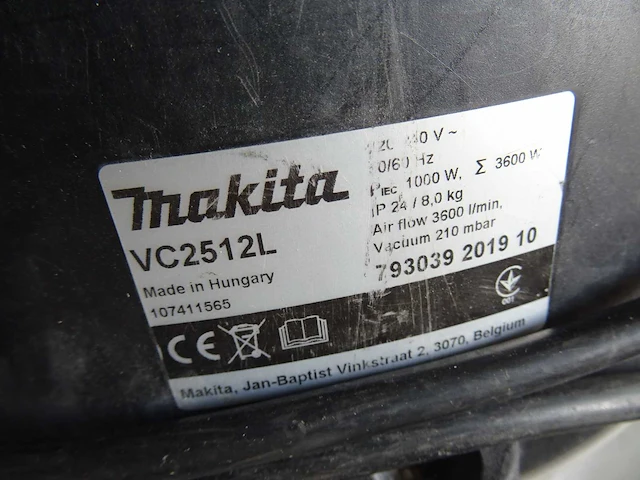 Makita - vc2512l - bouwstofzuiger - afbeelding 2 van  2