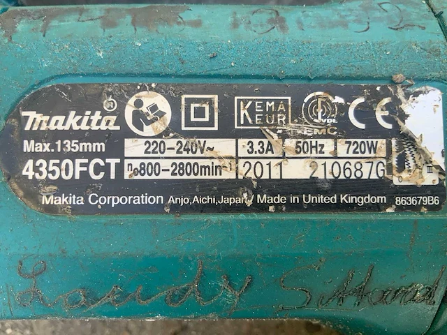 Makita 4350fct decoupeerzaag - afbeelding 3 van  4