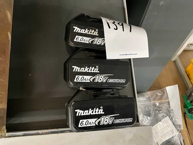 Makita 6.0 ah accu (3x) - afbeelding 1 van  3