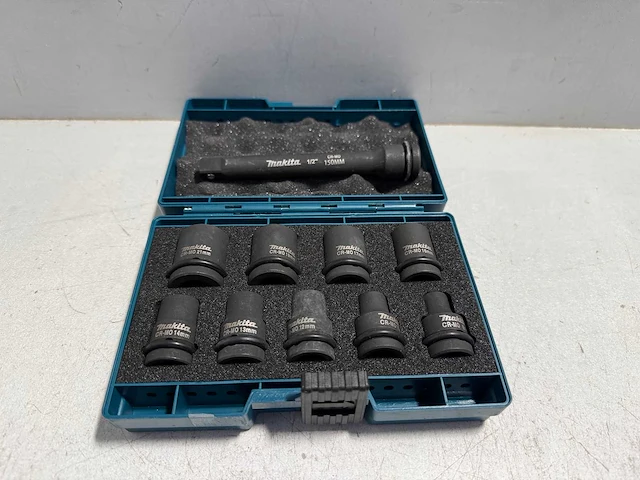 Makita 9 delige doppenset met verlengstuk - afbeelding 1 van  1