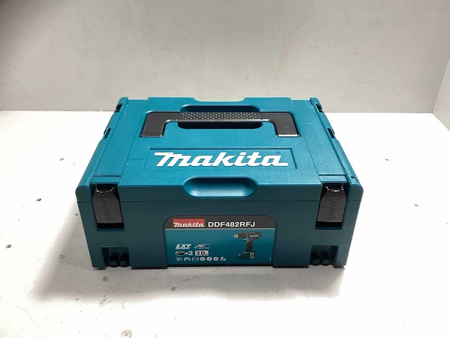 Makita ddf482rfj accu-schroefboormachine body + 2x 3ah accu + lader + koffer - afbeelding 2 van  4