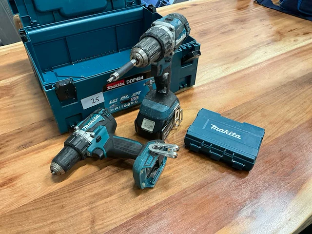 Makita ddf484 boormachine (2x) - afbeelding 1 van  4
