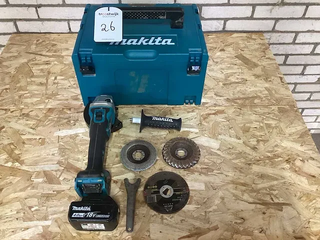 Makita dga511rtj haakse slijper op accu - afbeelding 1 van  6