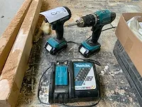Makita dhp453 boormachine en slagschroef machine (2x) - afbeelding 1 van  8