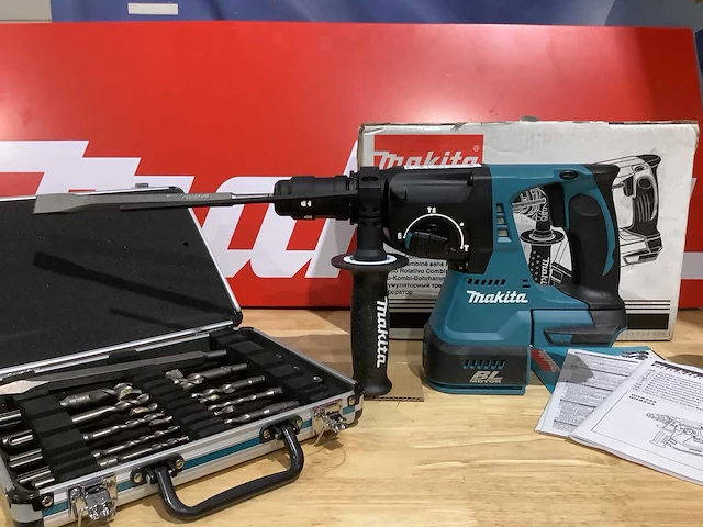Makita dhr243z accu sds-plus boorhamer + beitelset - afbeelding 2 van  9