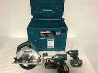 Makita gereedschapset. cirkelzaag, slagmoersleutel en slagschroefmachine