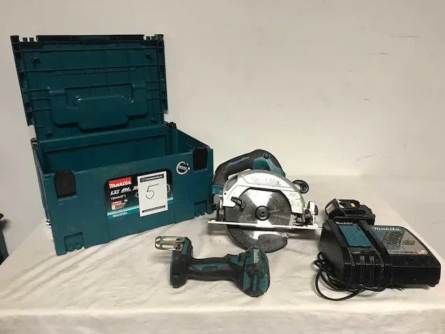 Makita gereedschapset, cirkerlzaag en slagschroefmachine - afbeelding 1 van  5