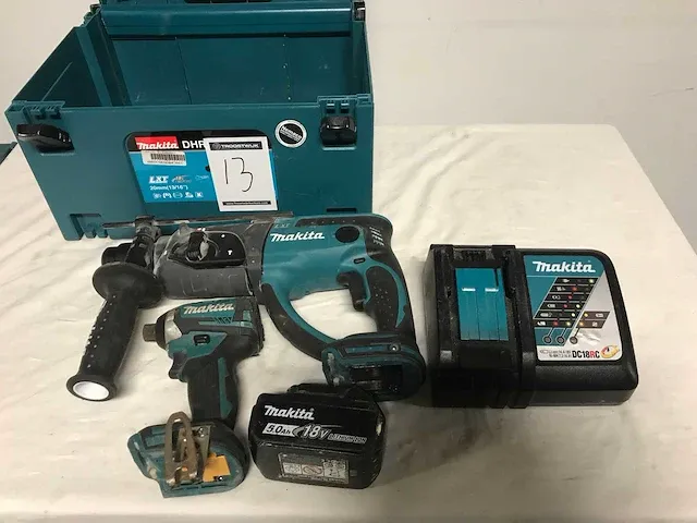 Makita gereedschapset klopboormachine en slagschroevendraaier - afbeelding 1 van  3
